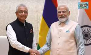 PM Modi meets H.E. Pravind Kumar Jugnauth, Prime Minister of Mauritius