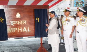 Raksha Mantri commissions stealth guided missile destroyer INS Imphal in Mumbai; 