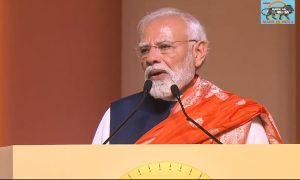PM Modi addresses the 550th-year celebration of the Shree Samsthan Gokarn Partagali Jeevottam Math in Goa